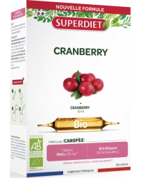 Super Diet Cranberry Bio 20 ampoules de 10ml Canneberge Vaccinium macrocarpon - fruit Pharma5avenue