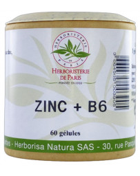 Herboristerie de Paris Zinc et Vitamine B6 60 gélules