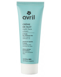 Avril Crème de nuit peau sèche et sensible à l'huile de carthame bio 50ml