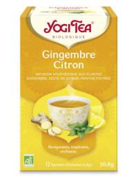 Yogi Tea Infusion Gingembre Citron bio 17 unités tisane motivation énergie Pharma5avenue