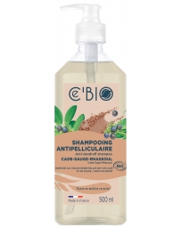 Cé'BIO Shampooing antipelliculaire Cade Sauge Rhassoul 500 ml, shampooing bio, pharma5avenue