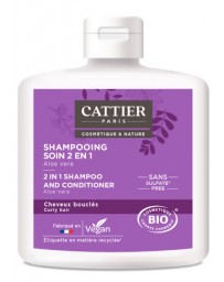 Cattier Shampooing soin 2 en 1 Cheveux bouclés 250 ml cheveux frisés et bouclés aloe vera Pharma5avenue