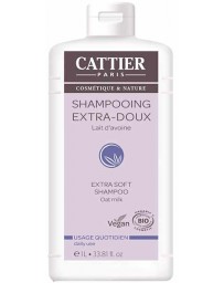 Cattier shampooing extra doux Lait d'avoine 1 Litre cheveux fragiles Pharma5avenue