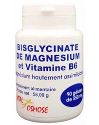 Vital Osmose Bisglycinate de Magnésium Vitamine B6 90 gélules