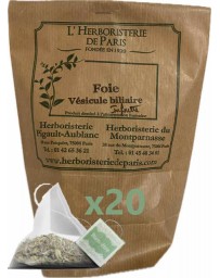 Herboristerie de Paris Tisane Foie Vésicule Biliaire 20 infusettes concentrées de 2gr infusion hépatique Pharma5avenue