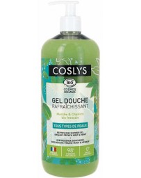 Coslys Gel douche rafraîchissant Menthe Chanvre 1 Litre formule cosmos aloe vera adoucissant Pharma5avenue