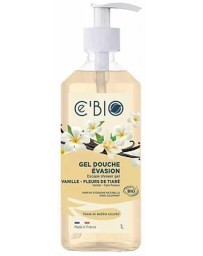 Cé'Bio Gel douche Evasion Vanille Fleurs de Tiaré 1 Litre aloe vera eau florale de lavande bio Pharma5avenue