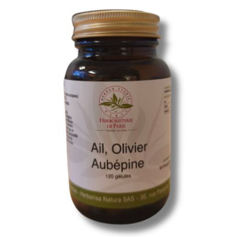 Herboristerie de Paris Ail Olivier Aubépine 120 gélules Ail Olivier Aubépine santé cardiaque Pharma5avenue