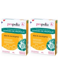 Propolia Gommes de Propolis Miel et Eucalyptus Lot de 2 boîtes de 45g propolis purifiée origine française Pharma5avenue