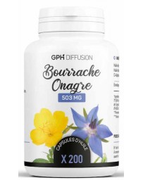GPH Diffusion Bourrache Onagre Ecocert bio 503mg 200 capsules