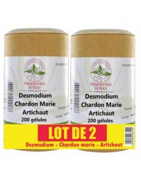 Herboristerie de paris Lot de 2 Desmodium Chardon marie Curcuma Artichaut 2x200 gélules