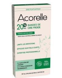 Acorelle Bande de cire froide Visage 20 bandes et 4 gratuites cire dépilatoire visage Pharma5avenue