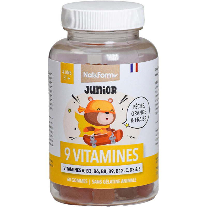 Nat et Form 9 Vitamines Junior plus 60 oursons