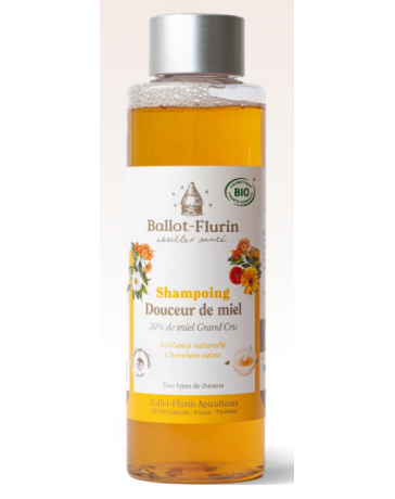 shampooing familial douceur de miel 30% de miel Grand cru 250ml Ballot Flurin - shampooing bio pour les cheveux shampooing familial douceur de miel 30% de miel Grand cru 250ml Ballot Flurin - shampooing bio pour les cheveux
