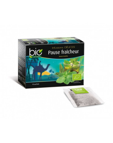 Infusion Délice Pause Fraîcheur saveur Menthe marocaine 18 sachets Bio Conseils Infusion Délice Pause Fraîcheur saveur Menthe marocaine 18 sachets Bio Conseils