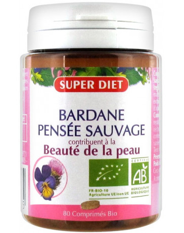 Super Diet Bardane Pensée sauvage 80 comprimés bio Super Diet Bardane Pensée sauvage 80 comprimés bio