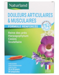 Naturland - Extrait fluide - Harpagophytum - Cassis - Reine des Prés - Scutellaire - Bio - Arthrose - Douleurs articulaires