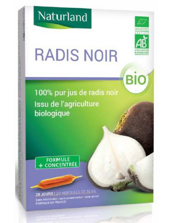 Naturland - Radis noir pur jus bio - 20 ampoules 10ml Naturland - Radis noir pur jus bio - 20 ampoules 10ml