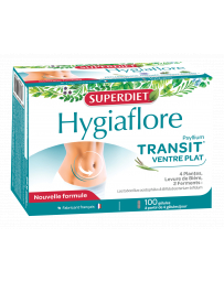 Super Diet Hygiaflore Transit Ventre plat 100 gélules ispaghul psyllium indien Pharma5avenue