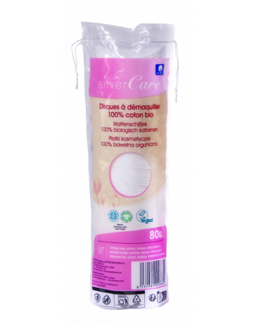 Disques à démaquiller 100% coton bio 80 unités Silvercare - produit de nettoyage pour le visage Disques à démaquiller 100% coton bio 80 unités Silvercare - produit de nettoyage pour le visage