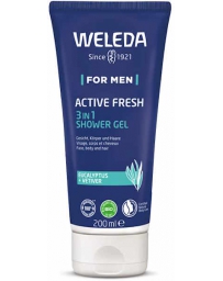 Weleda gel douche 3 en 1 Active Fresh 200ml pour homme, gel douche bio pharma5avenue