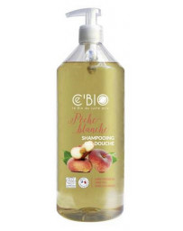 C'BIO Shampooing douche Pêche blanche 1 Litre